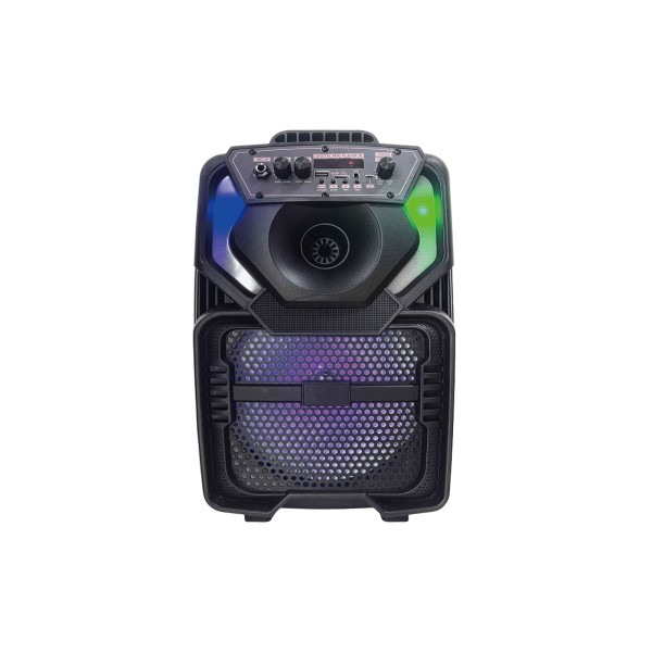 Imagen del producto Bocina 8”x2 rec/fm/bt/usb/sd/aux/mic/tws c/cr y mic alambrico